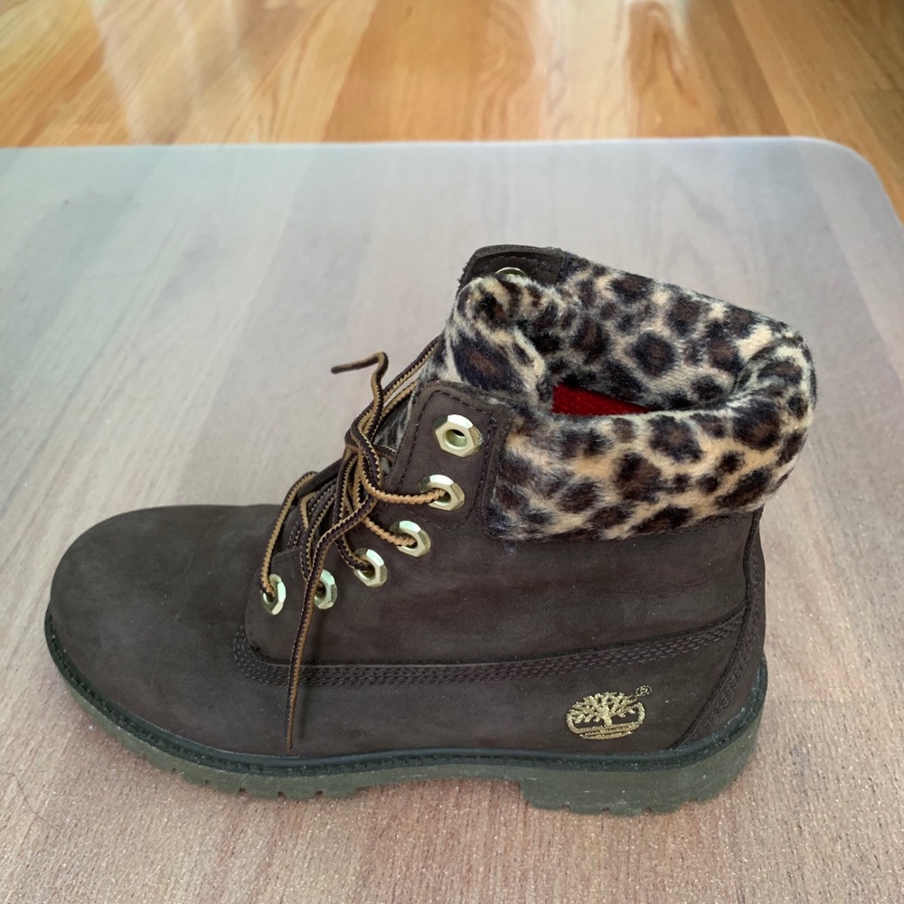 Timberland Waterproof Leopard Print Boots